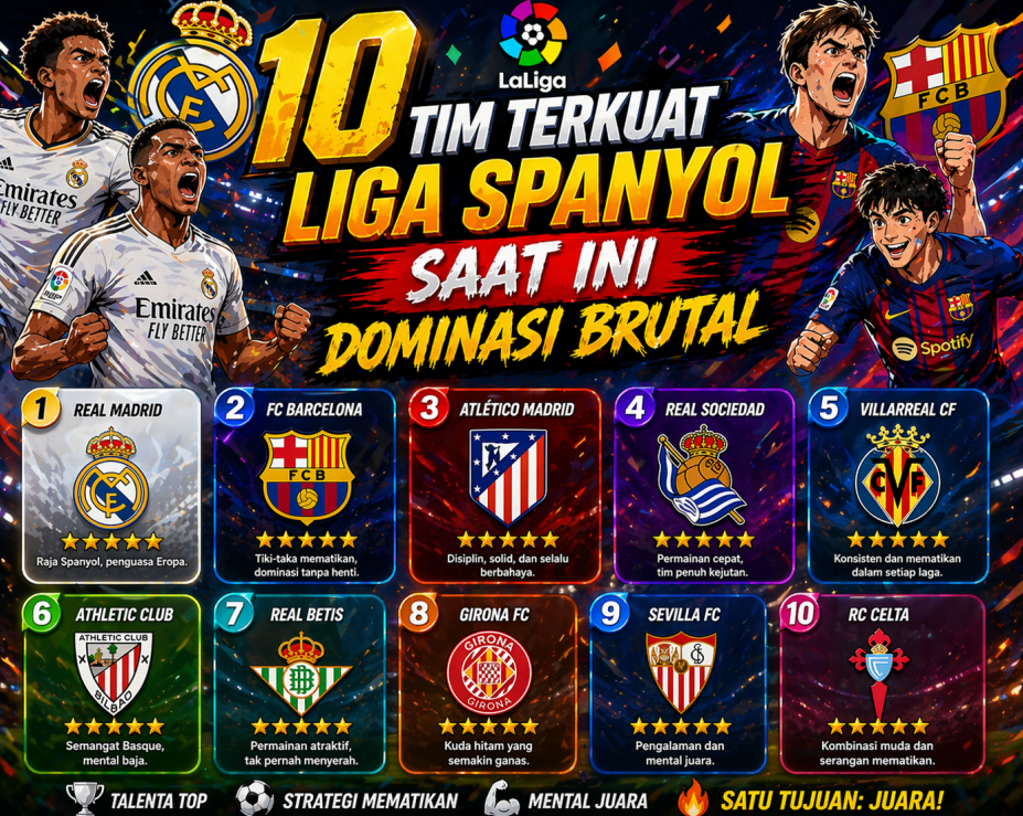 10 Tim Terkuat Liga Spanyol
