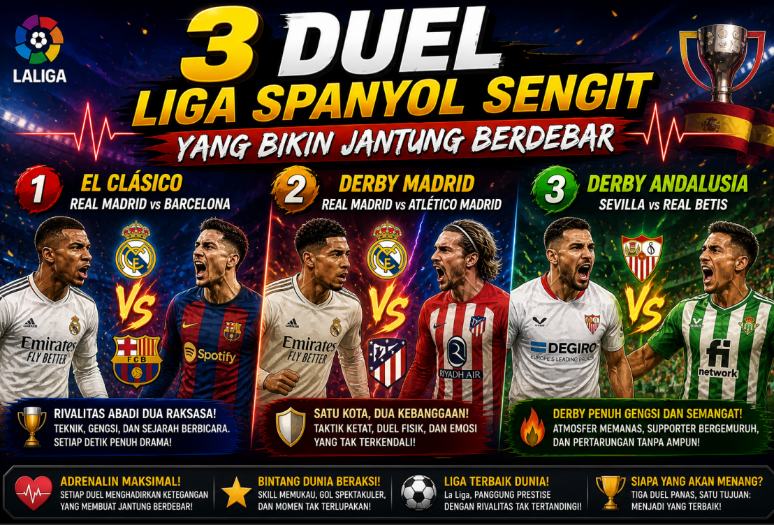 3 Duel Liga Spanyol Sengit