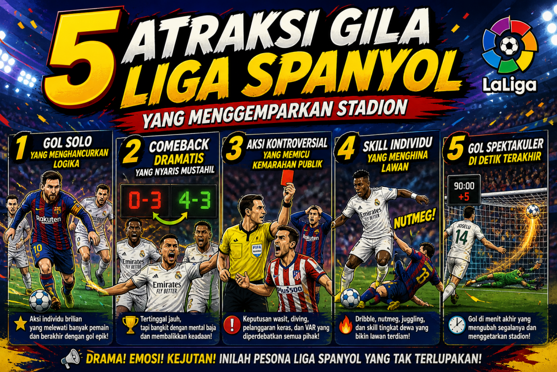 5 Atraksi Gila Liga Spanyol