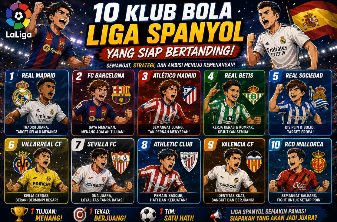 10 Klub Bola Liga Spanyol