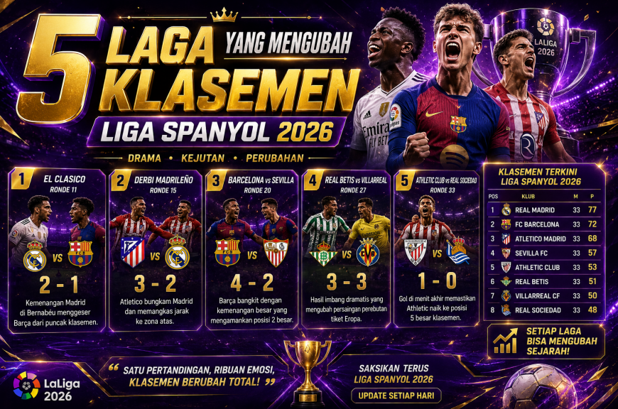 5 Laga yang Mengubah Klasemen